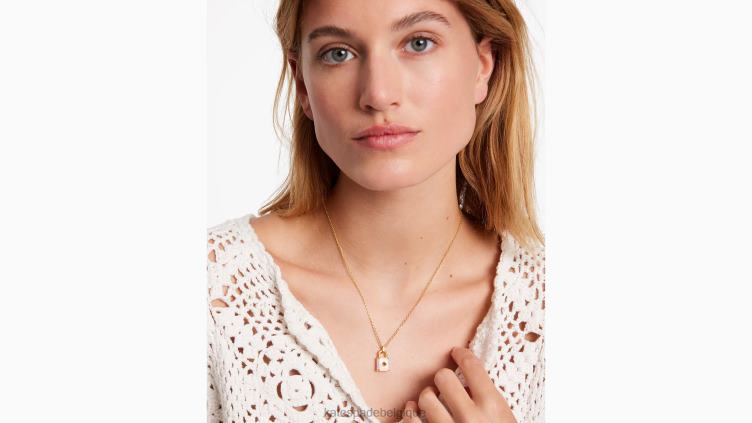 serrure et mini pendentif Kate Spade femmes accessoires D82881023 or blanc.