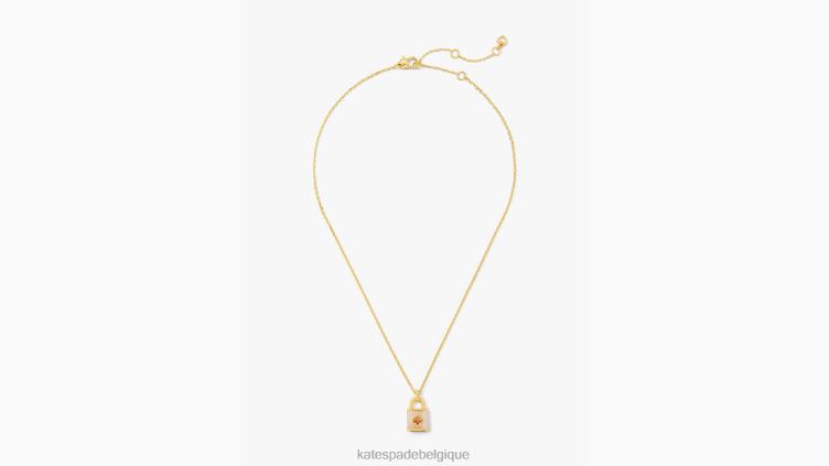 serrure et mini pendentif Kate Spade femmes accessoires D82881023 or blanc.