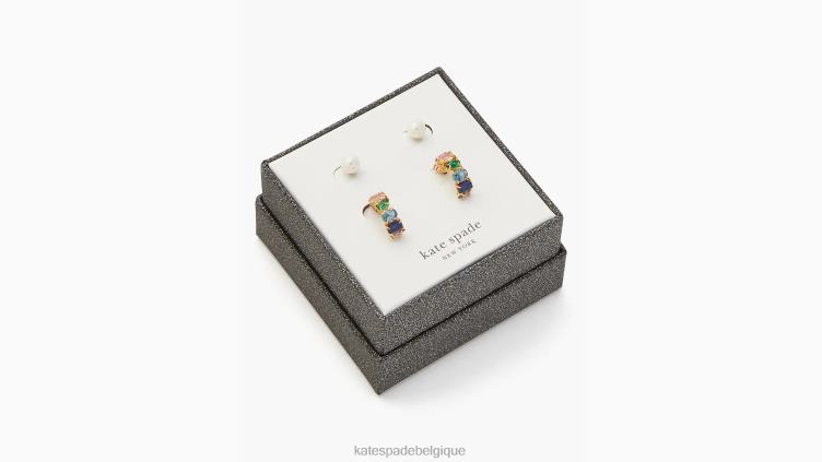 Tu es un coffret Studs & Huggies Kate Spade femmes accessoires D82881236 multi/crème