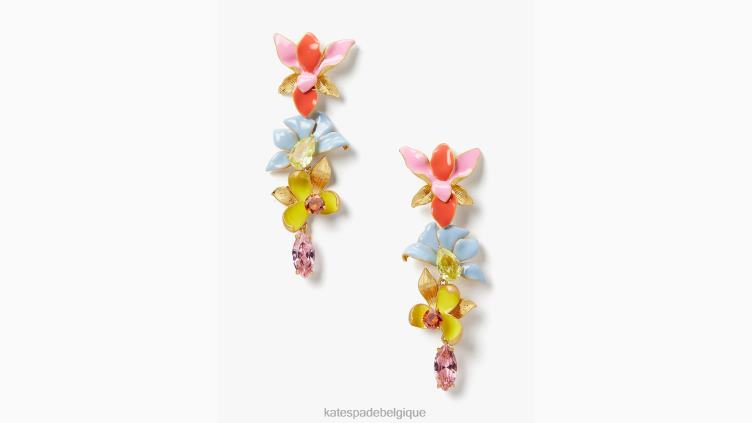boucles d'oreilles à déclaration de frénésie florale Kate Spade femmes accessoires D82881110 multi