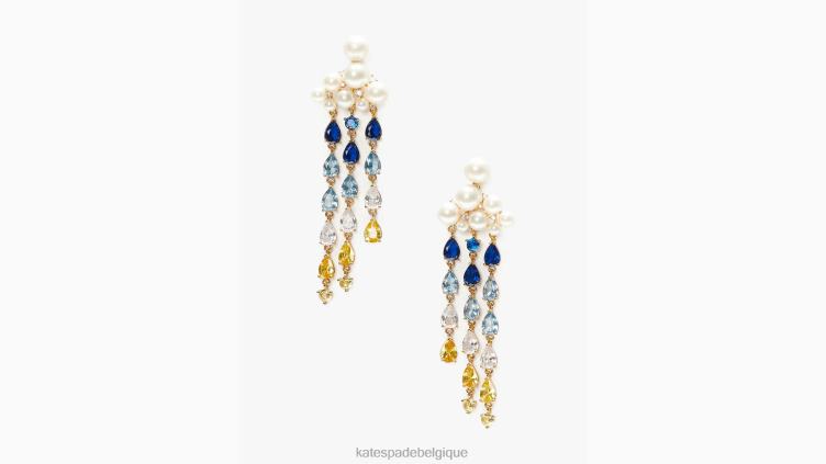 boucles d'oreilles déclaration pluie ou beau temps Kate Spade femmes accessoires D82881086 blanc multicolore
