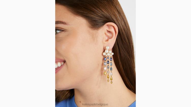 boucles d'oreilles déclaration pluie ou beau temps Kate Spade femmes accessoires D82881086 blanc multicolore