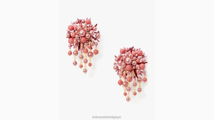 boucles d’oreilles déclaration sirène de mer Kate Spade femmes accessoires D8288994 rose multicolore