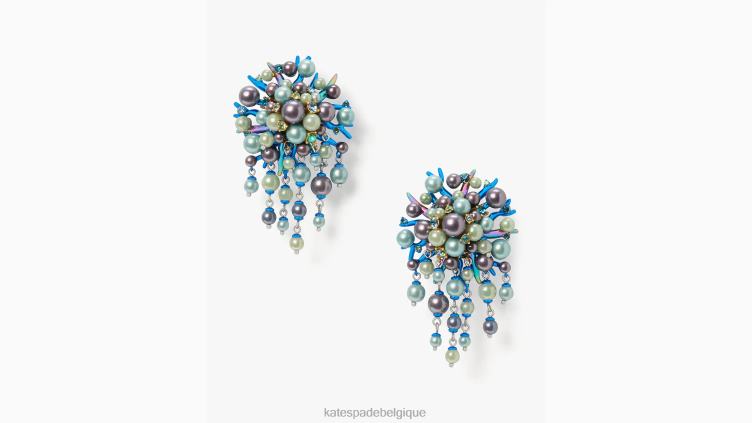 boucles d’oreilles déclaration sirène de mer Kate Spade femmes accessoires D8288996 bleu/multicolore