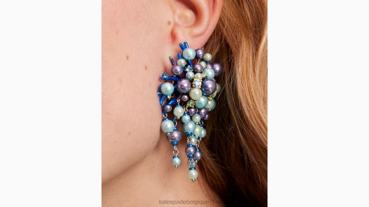 boucles d’oreilles déclaration sirène de mer Kate Spade femmes accessoires D8288996 bleu/multicolore