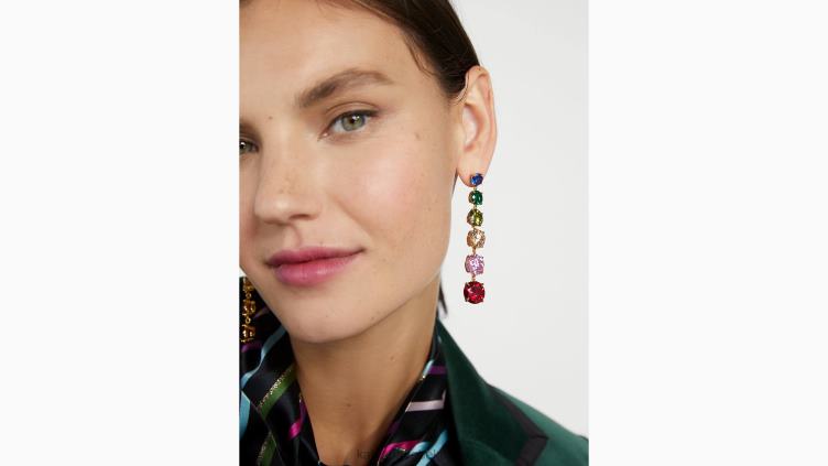 boucles d'oreilles linéaires de magasin de bonbons Kate Spade femmes accessoires D82881228 multi