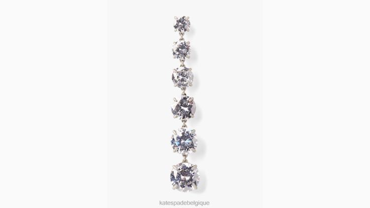 boucles d'oreilles linéaires de magasin de bonbons Kate Spade femmes accessoires D82881229 clair/argent