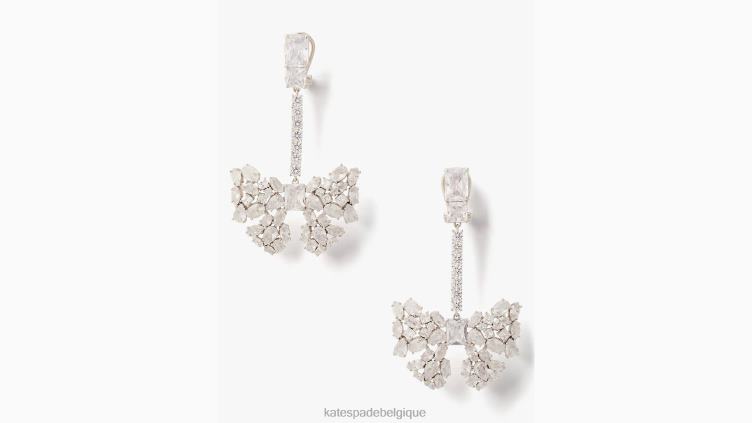 boucles d'oreilles linéaires en forme d'arc Kate Spade femmes accessoires D82881243 clair/argent