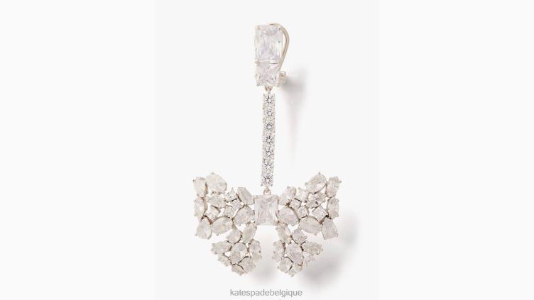 boucles d'oreilles linéaires en forme d'arc Kate Spade femmes accessoires D82881243 clair/argent