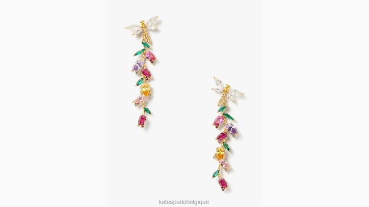 boucles d'oreilles linéaires florales à effet de serre Kate Spade femmes accessoires D82881044 multi