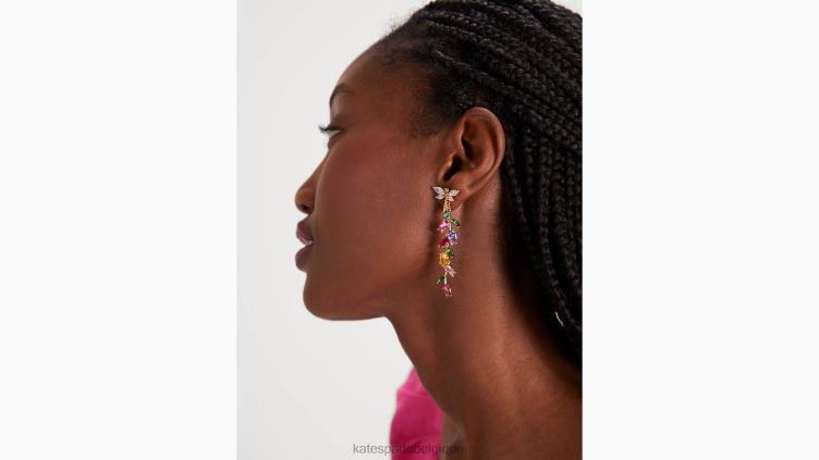 boucles d'oreilles linéaires florales à effet de serre Kate Spade femmes accessoires D82881044 multi