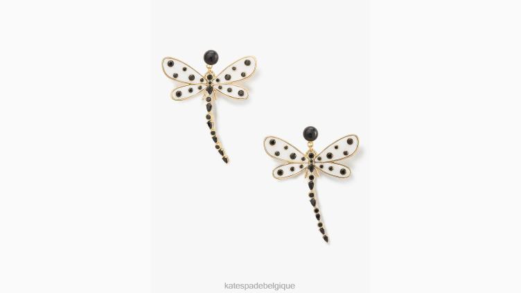 boucles d'oreilles linéaires libellule éblouissantes Kate Spade femmes accessoires D82881081 nacre