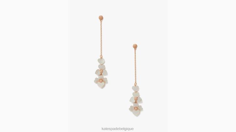 boucles d'oreilles linéaires pensées précieuses Kate Spade femmes accessoires D82881159 crème multi/or rose