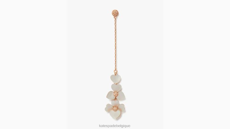 boucles d'oreilles linéaires pensées précieuses Kate Spade femmes accessoires D82881159 crème multi/or rose