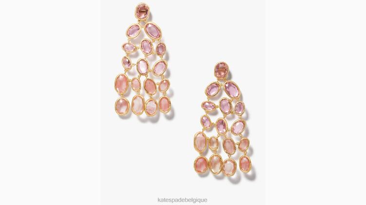 boucles d'oreilles lustre haute brillance Kate Spade femmes accessoires D8288979 rose multicolore