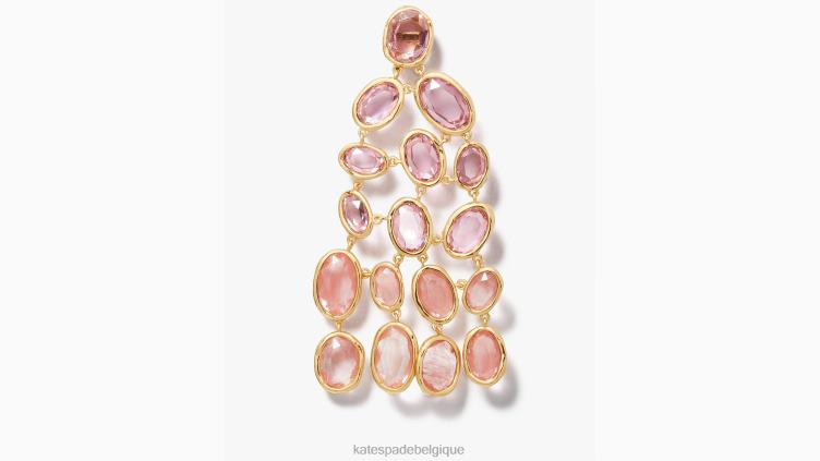 boucles d'oreilles lustre haute brillance Kate Spade femmes accessoires D8288979 rose multicolore