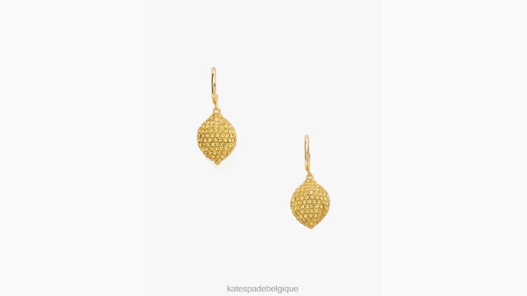 boucles d'oreilles pendantes Huggie Fresh squeeze Kate Spade femmes accessoires D82881001 jaune multicolore