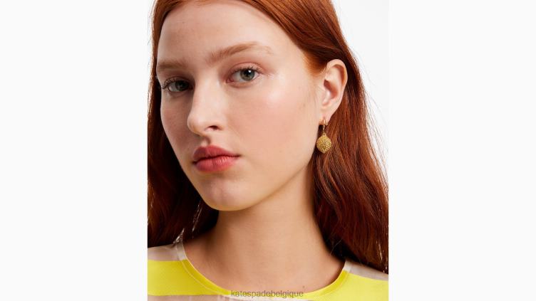boucles d'oreilles pendantes Huggie Fresh squeeze Kate Spade femmes accessoires D82881001 jaune multicolore
