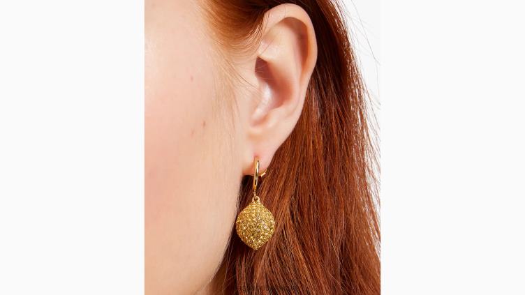 boucles d'oreilles pendantes Huggie Fresh squeeze Kate Spade femmes accessoires D82881001 jaune multicolore