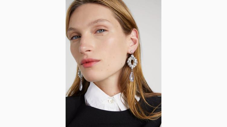 boucles d'oreilles pendantes en cristal taillé Kate Spade femmes accessoires D82881255 clair/argent