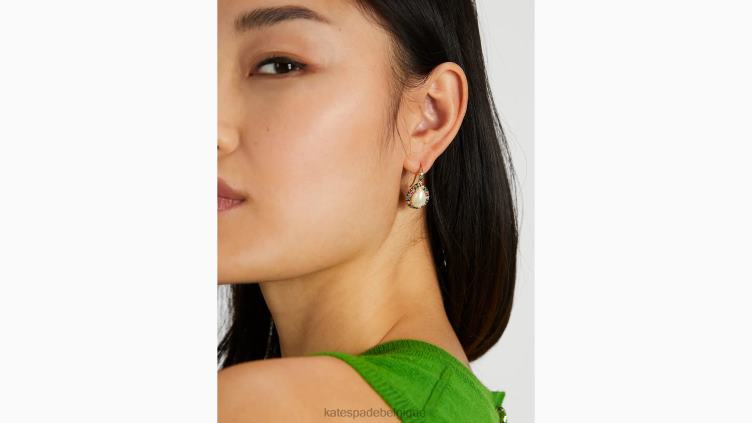 boucles d'oreilles pendantes à halo pavé de déclarations brillantes Kate Spade femmes accessoires D82881084 crème multi