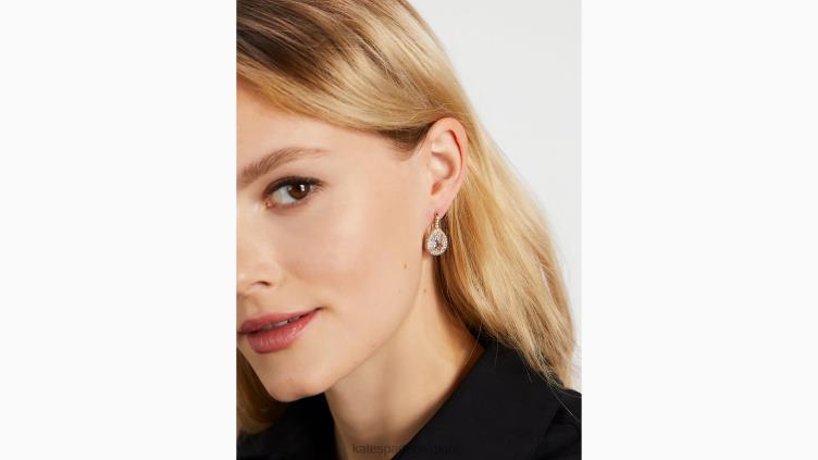 boucles d'oreilles pendantes à halo pavé de déclarations brillantes Kate Spade femmes accessoires D82881115 clair/or