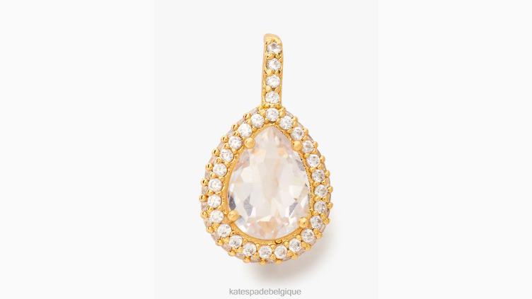 boucles d'oreilles pendantes à halo pavé de déclarations brillantes Kate Spade femmes accessoires D82881115 clair/or