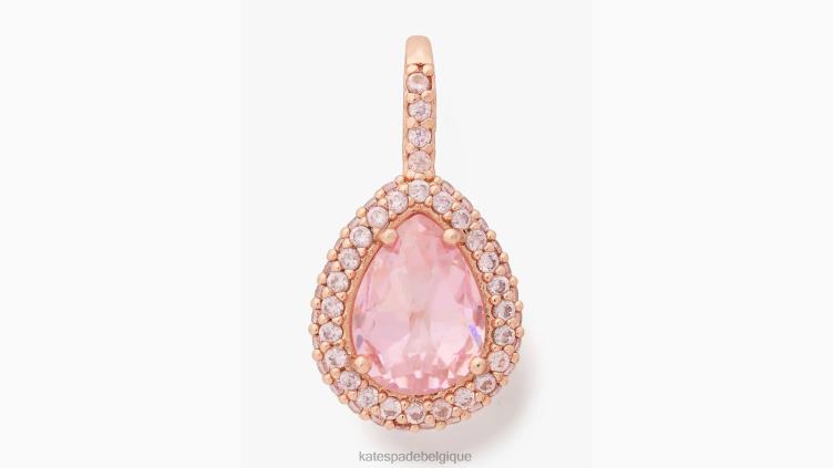 boucles d'oreilles pendantes à halo pavé de déclarations brillantes Kate Spade femmes accessoires D82881138 rose multicolore