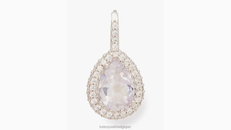 boucles d'oreilles pendantes à halo pavé de déclarations brillantes Kate Spade femmes accessoires D82881163 clair/argent