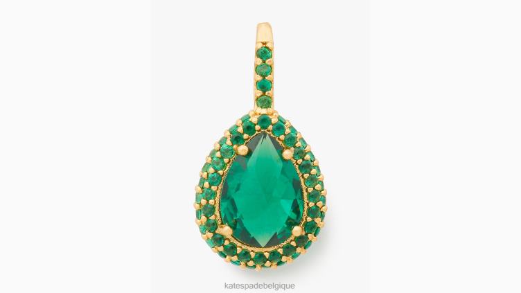 boucles d'oreilles pendantes à halo pavé de déclarations brillantes Kate Spade femmes accessoires D82881174 vert multicolore