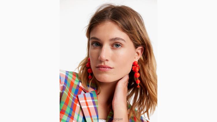 boucles d'oreilles tendance fraîchement cueillies Kate Spade femmes accessoires D82881017 rouge multicolore