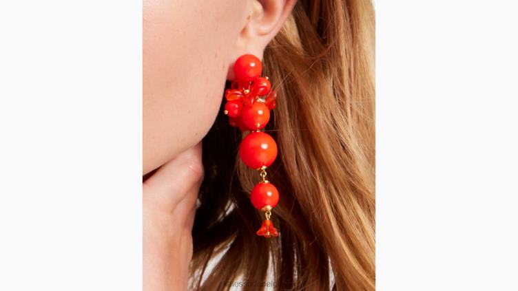 boucles d'oreilles tendance fraîchement cueillies Kate Spade femmes accessoires D82881017 rouge multicolore