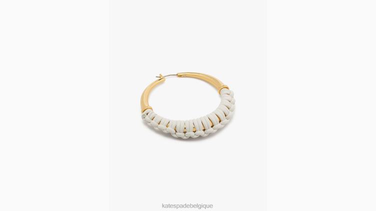 cerceaux en cuir de bohème Kate Spade femmes accessoires D82881219 crème française