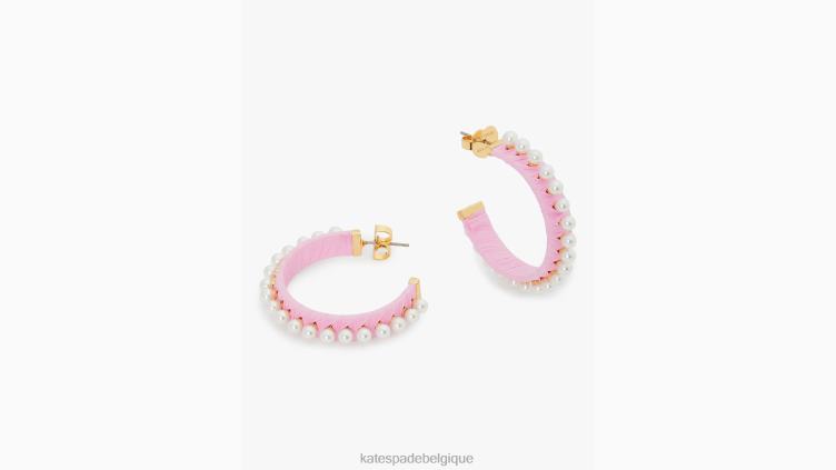 cerceaux en raphia francesca Kate Spade femmes accessoires D82881188 rose multicolore
