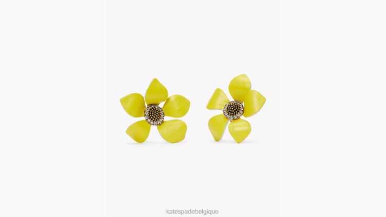 clous en cuir flower power Kate Spade femmes accessoires D82881014 jaune multicolore