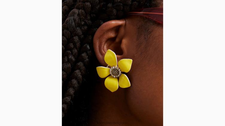 clous en cuir flower power Kate Spade femmes accessoires D82881014 jaune multicolore