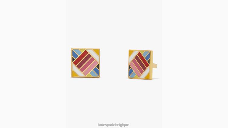 clous en émail patchwork Kate Spade femmes accessoires D82881038 multi