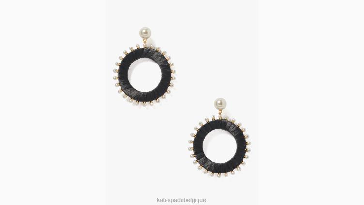 créoles en raphia francesca Kate Spade femmes accessoires D82881146 noir multicolore