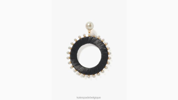 créoles en raphia francesca Kate Spade femmes accessoires D82881146 noir multicolore