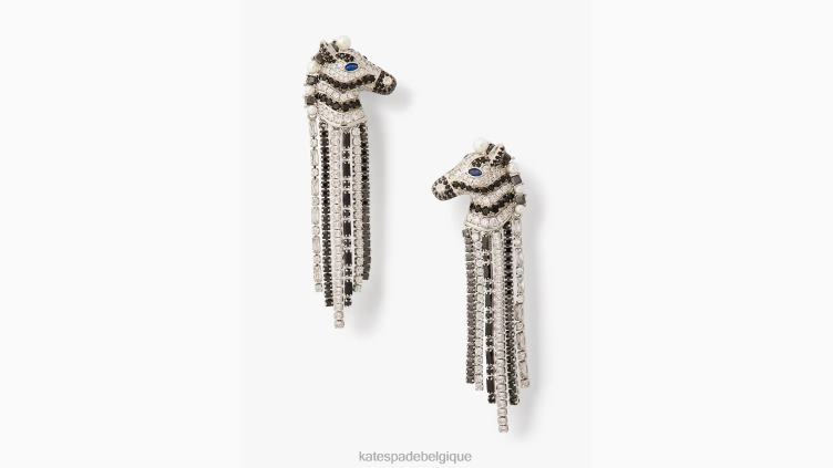 gagnez vos rayures boucles d'oreilles déclaration Kate Spade femmes accessoires D82881231 noir multicolore