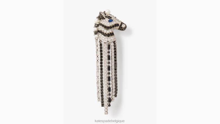 gagnez vos rayures boucles d'oreilles déclaration Kate Spade femmes accessoires D82881231 noir multicolore