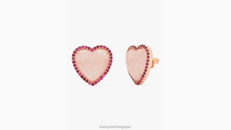 goujons coeur de coeur Kate Spade femmes accessoires D82881245 rose multicolore