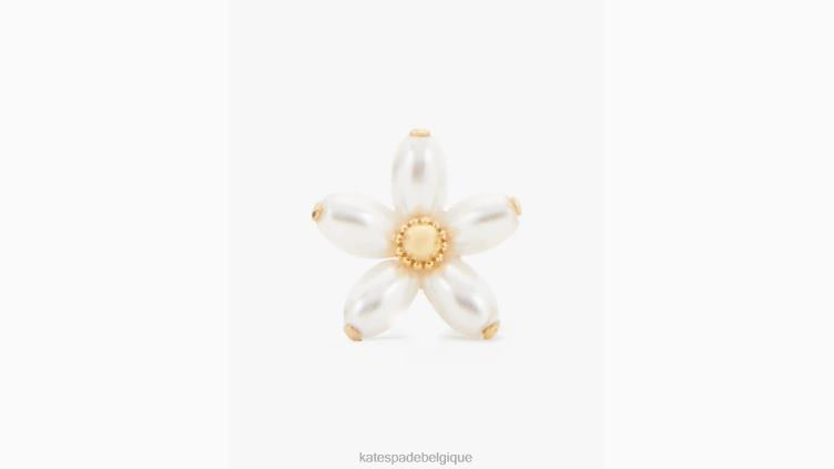 goujons de fleurs de perles fraîchement pressées Kate Spade femmes accessoires D82881006 crème/or
