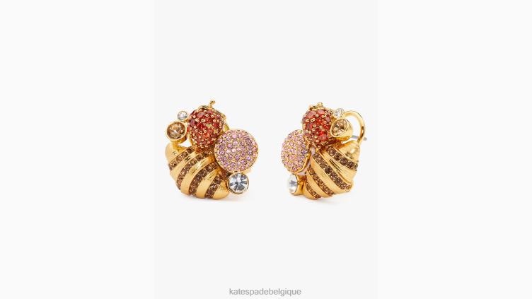goujons de grappe de pâtisserie Kate Spade femmes accessoires D82881249 rouge multicolore