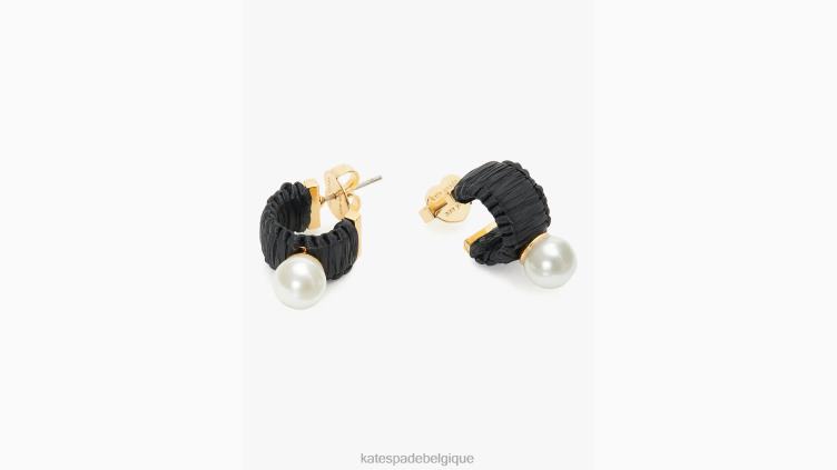 mini-créoles en raphia francesca Kate Spade femmes accessoires D82881129 noir multicolore