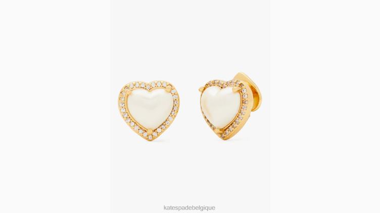 mon amour pavé de clous de coeur Kate Spade femmes accessoires D82881130 crème/or