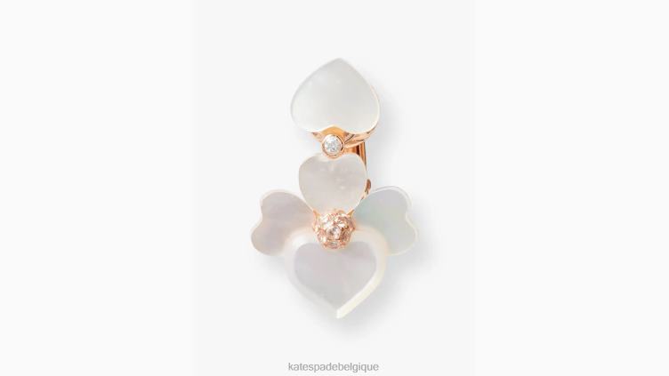 pendants d'oreilles à clip et pensée précieuse Kate Spade femmes accessoires D82881114 crème multi/or rose