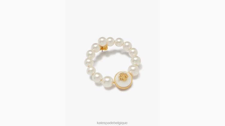 perles sur des cerceaux de perles Kate Spade femmes accessoires D82881218 crème/or
