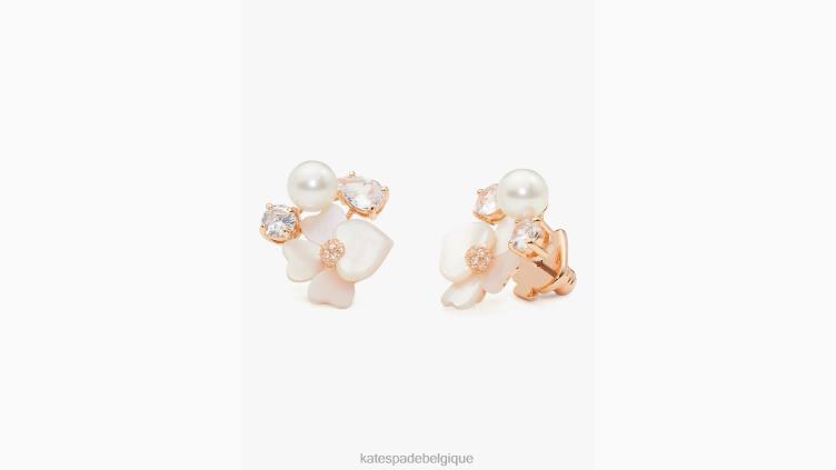 précieux goujons de grappe de pensées Kate Spade femmes accessoires D82881127 blanc multicolore