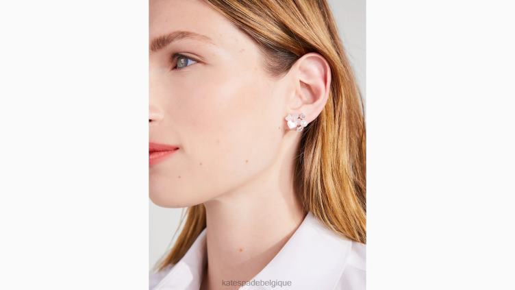 précieux goujons de grappe de pensées Kate Spade femmes accessoires D82881127 blanc multicolore